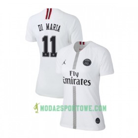 Koszulka Paris Saint-Germain Di Maria 11 Jodan Biały Damska Trzeci Stroje Piłkarskie 2018-2019 Krótki Rękaw